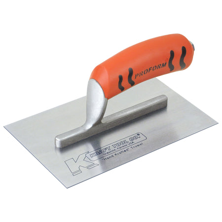 Kraft 8" x 3" Carbon Steel Midget Finishing Trowel with ProForm Handle - PL407PF