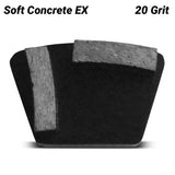 Flextool Bladetec® 20 Grit Quick-Fit Soft Concrete EX 2 Segment Grinding Shoe - FT1ABE20-UNIT