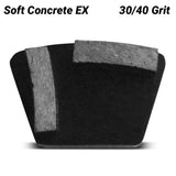 Flextool Bladetec® 30/40 Grit Quick-Fit Soft Concrete EX 2 Segment Grinding Shoe - FT1ABE40-UNIT